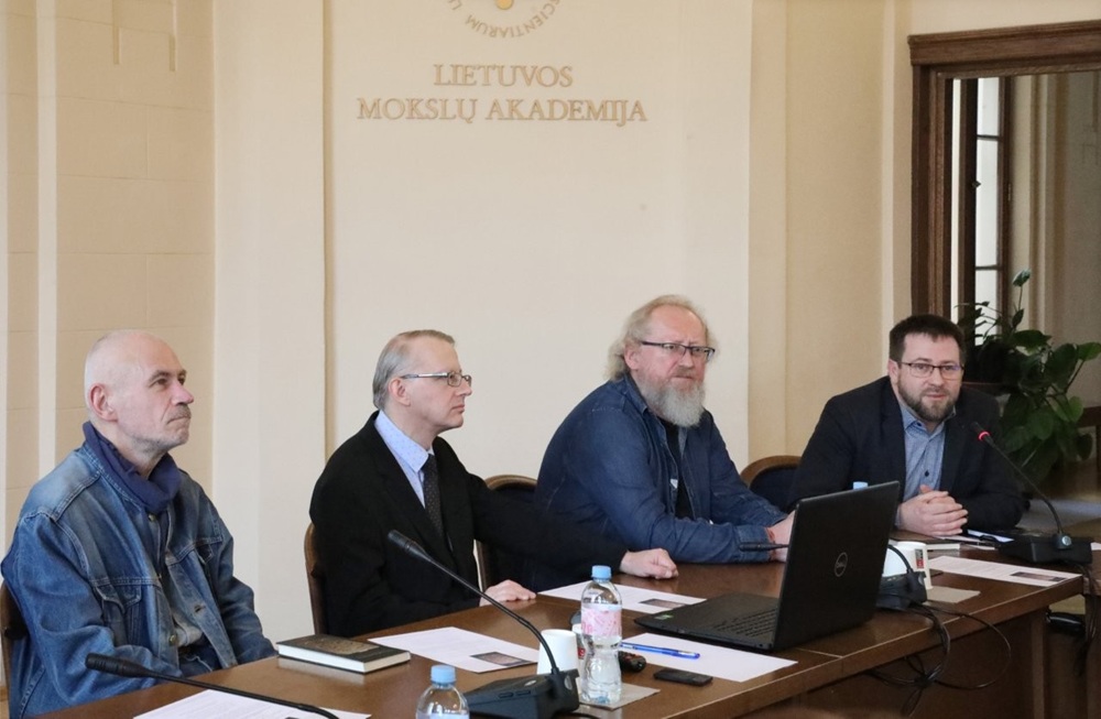 Iš kairės: dr. Dainius Razauskas, prof. Naglis Kardelis, akad. Audrius Beinorius ir dr. Deimantas Valančiūnas | lma.lt nuotr.