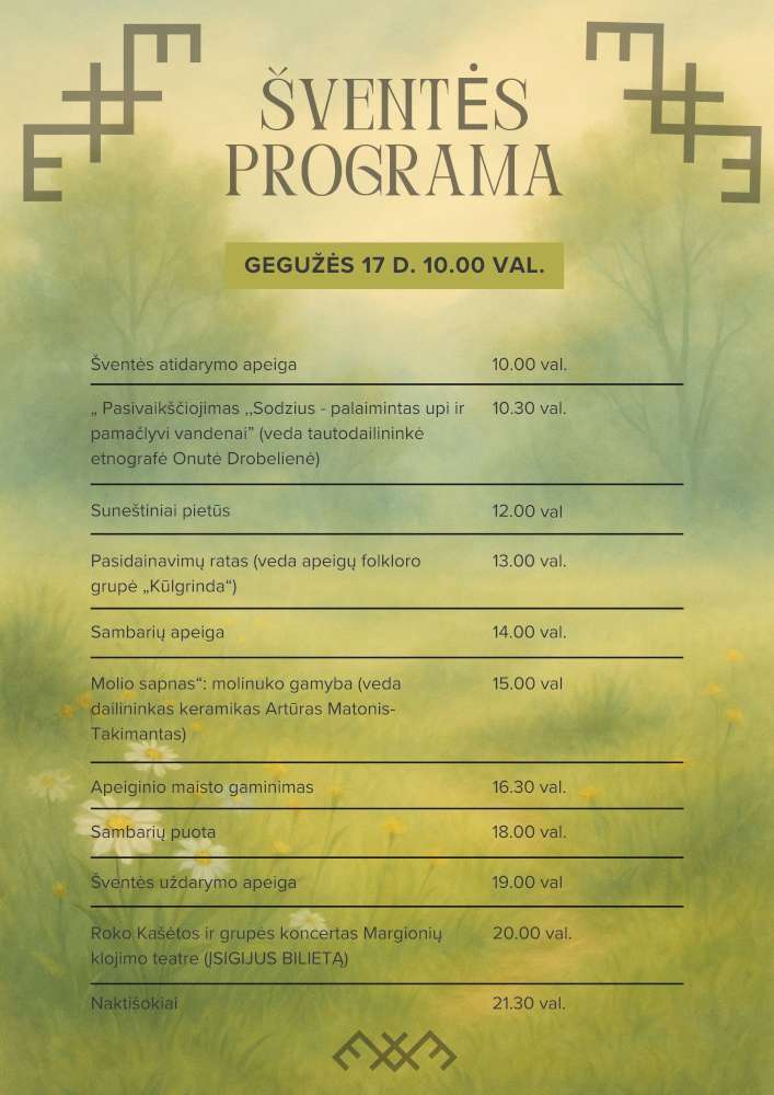 Mildos šventės dienotvarkė 