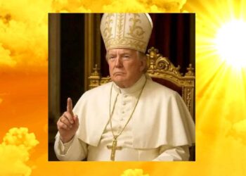 Donaldas Trampas Romos popieiaus rūbais
