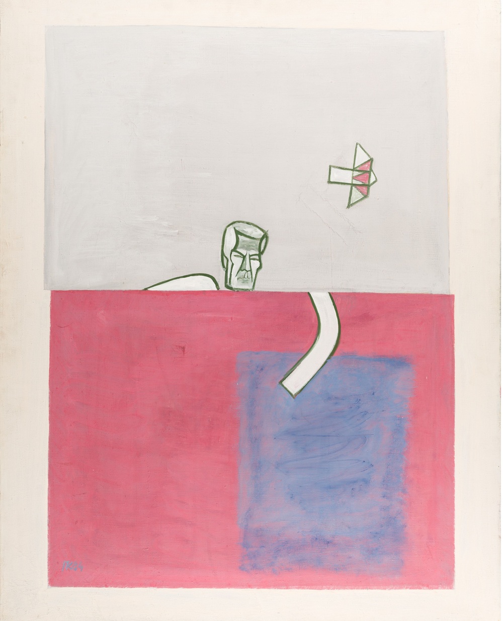 Jonas Krištopaitis, Autoportretas su lėktuveliu,  1984–1998 m. | ciurlionis.lt nuotr.