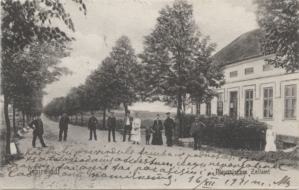 Rusijos ir Vokietijos siena. Širvintos muitinė. Apie 1910 m. Atvirukas. Leidėjas D. Ziegleris, Karaliaučius | lnm.lt nuotr.