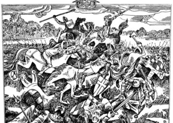 Edmundo Žiauberio (1932–1985) piešinys „Durbės mūšis“ (1958)