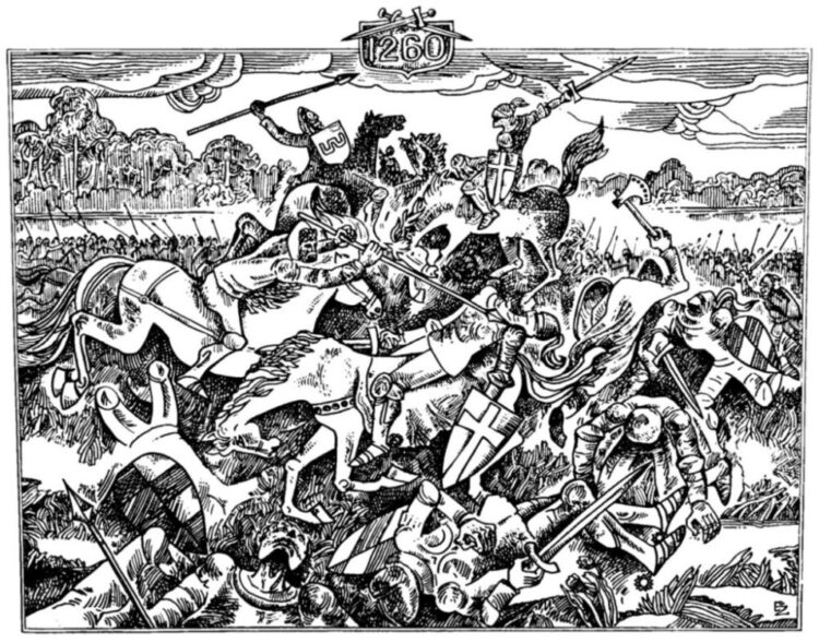 Edmundo Žiauberio (1932–1985) piešinys „Durbės mūšis“ (1958)