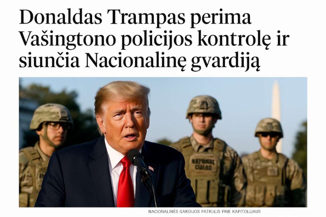 D. Trampas siunčia nacionalinę gvardiją į JAV sostinę