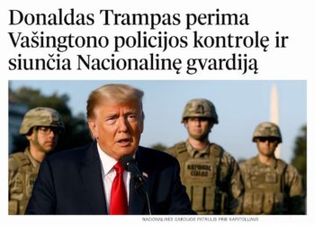 D. Trampas siunčia nacionalinę gvardiją į JAV sostinę