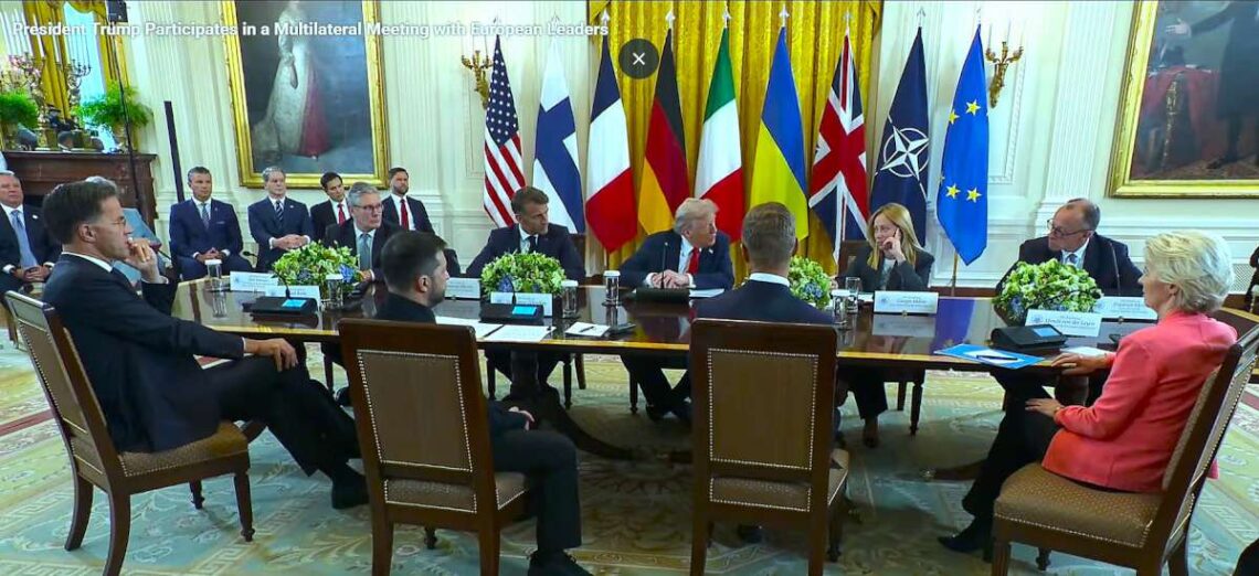 D. Trampo susitikimas su Europos šalių vadovais 2025-08-18 I Alkas.lt nuotr.