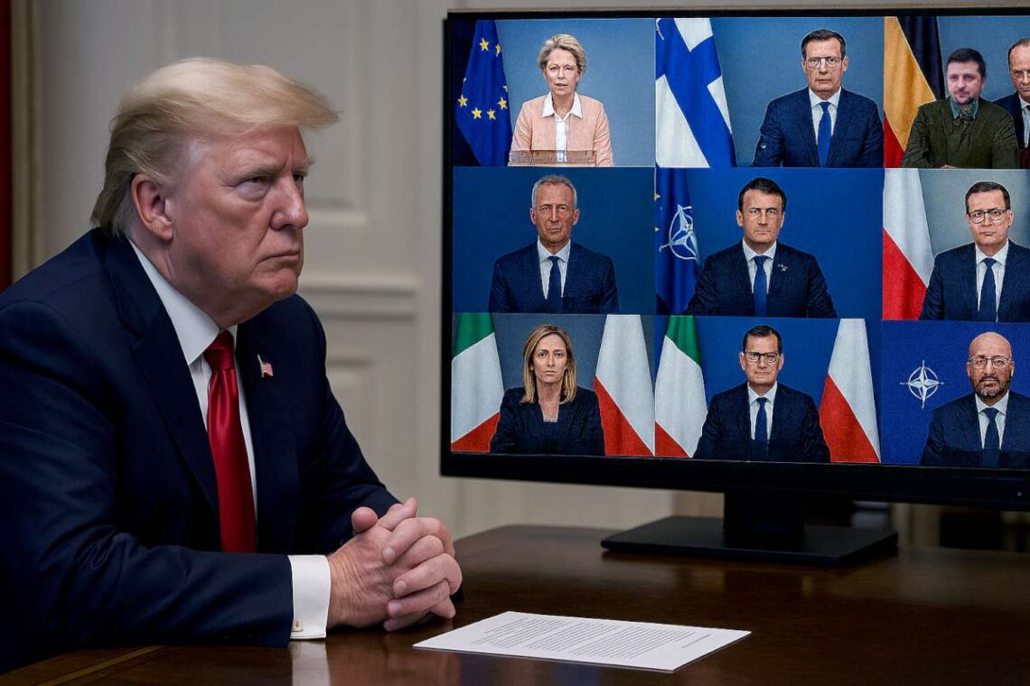 Europos vadovai ir Zelenskis skubiai tariasi su Trampu