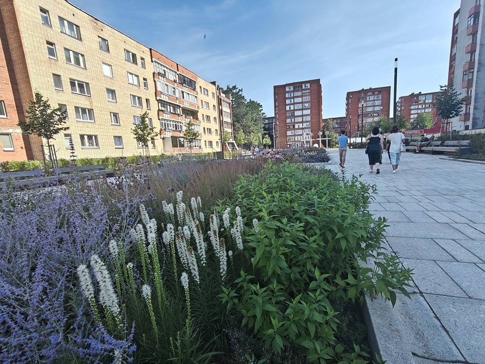 Visagine daug erdvės ir gėlių