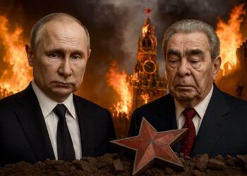 Putinas–Brežnevas, degantis Kremlius
