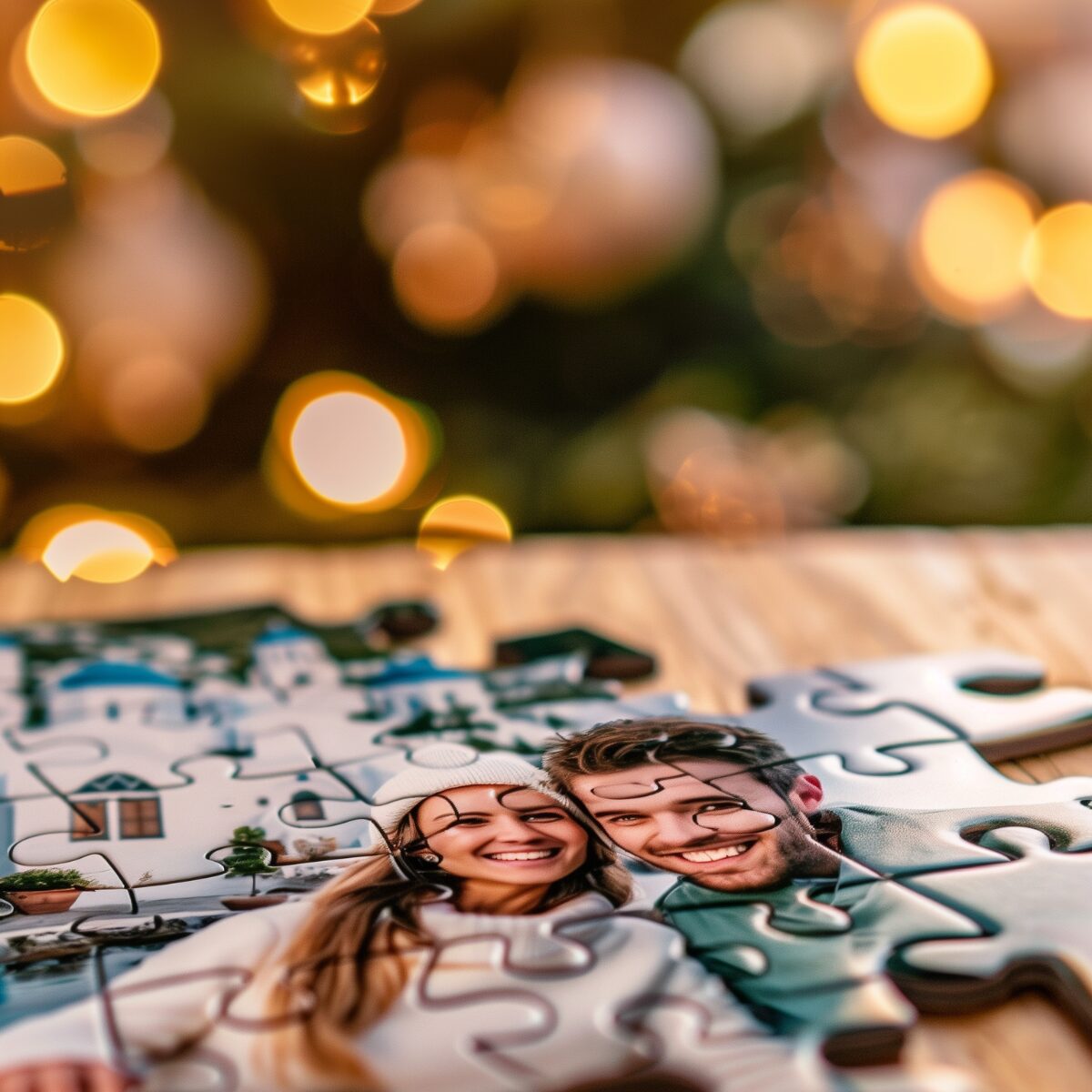 Rankomis surenkama dėlionė su asmeniniu dizainu. Jausminga dovana šventėms 