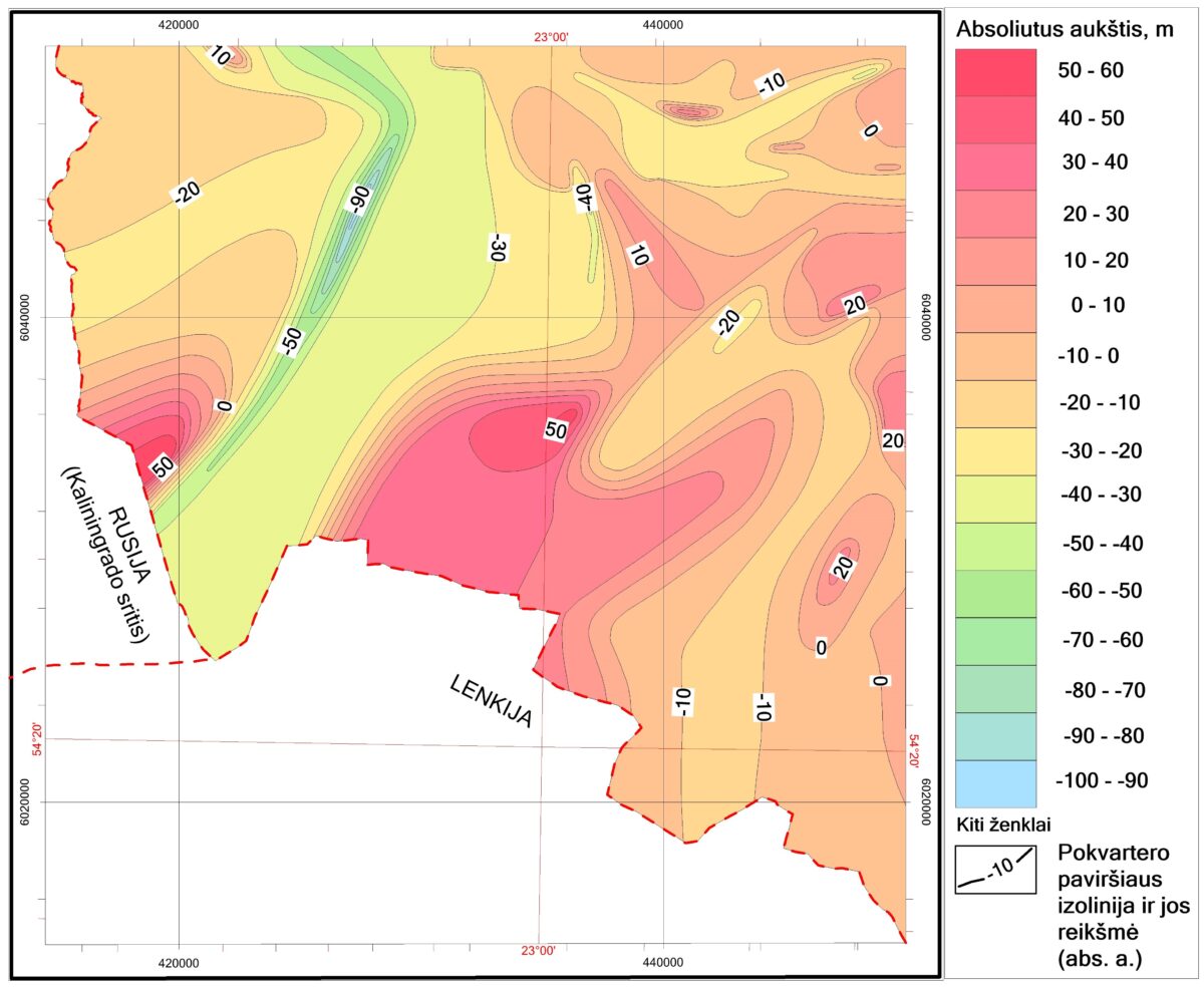 1 pav. Kalvarijos ploto pokvartero paviršiaus žemėlapis M 1:200 000 (J. Bitinas, 2025) 