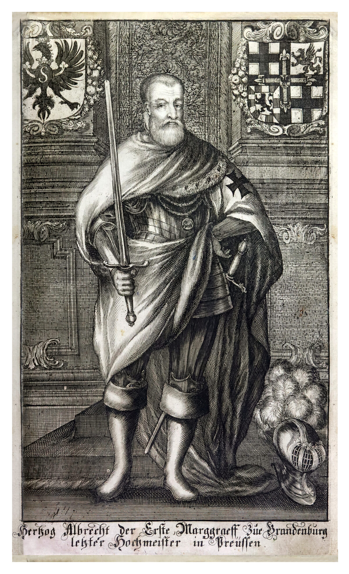 Paskutinis Ordino didysis magistras Albrechtas. Iš K. Hartknocho kn. ALT- UND NEUES PREUSSEN. Frankfurtas-Leipcigas-Kenigsbergas, 1684 