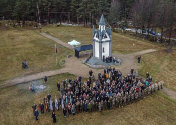 Dainavos apygardos memorialas iš paukščio skrydžio