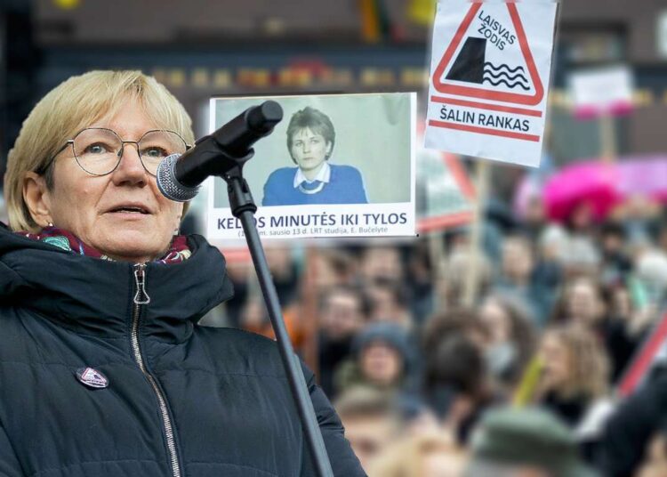 Eglė Bučialytė mitinguoja | Alkas.lt koliažas