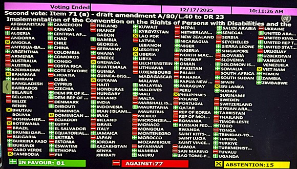 Balsavimo rezultatų ekrano nuotrauka