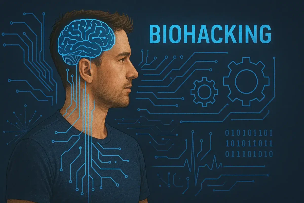 Žodis biohack. Tai – nuolatiniai bandymai pagerinti savo kūno ir proto būklę naudojant technologijas, vaistus ar kitas chemines medžiagas, tokias kaip hormonai 