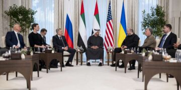 Jungtinių Arabų Emyratų sostinėje Abudabyje prasidėjo trišalės derybos tarp Ukrainos, Rusijos ir Jungtinių Valstijų 2026-01-23