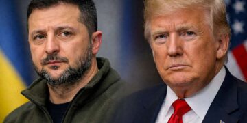 Volodymyras Zelenskis ir Donaldas Trampas
