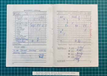 Vilniaus 43-osios vidurinės mokyklos pirmoko Dariaus Gerbutavičiaus pažymių knygelė