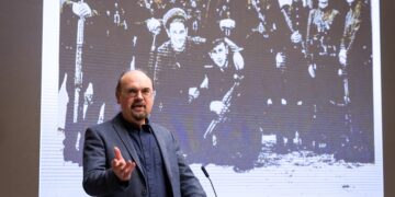 Filmo režisierius A. Kuzmicikas pristatyme