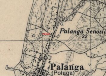 Fragmentas iš 1935 metų plano, kuriame pažymėtos Palangos žydų kapinės