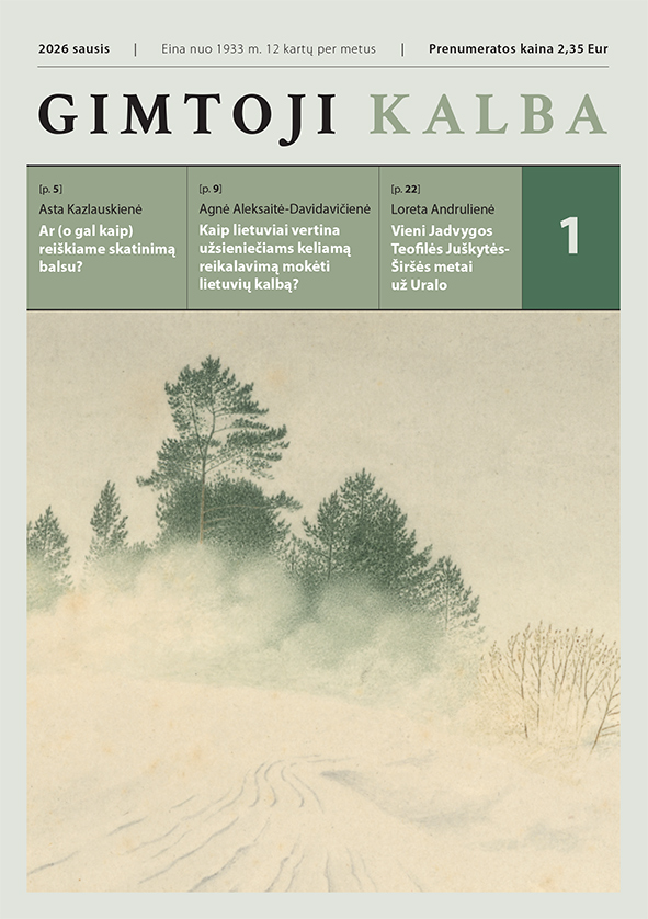 Išleistas 1-asis 2026 m. „Gimtosios kalbos“ numeris