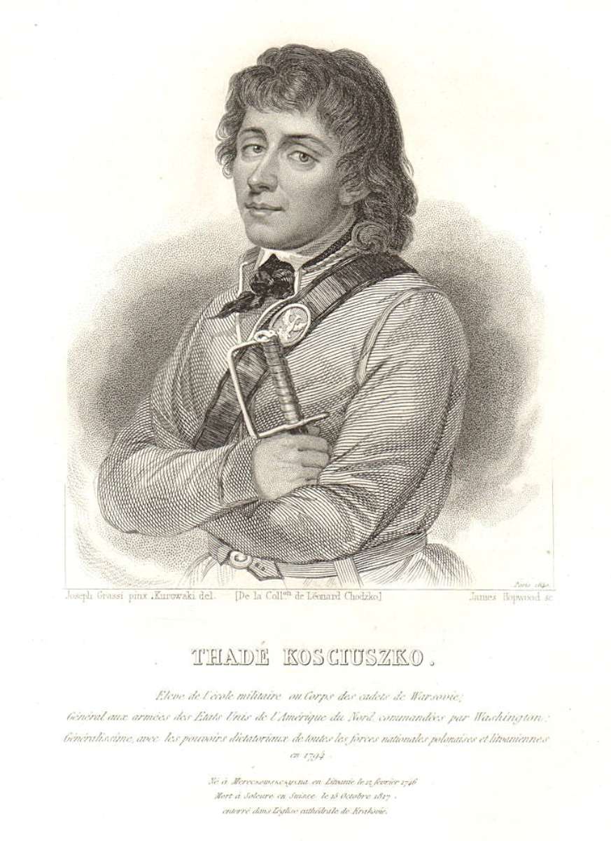 Tadas Kosciuška – Džeimso Hopvudo graviūra pagal Džozefo Grasi portretą