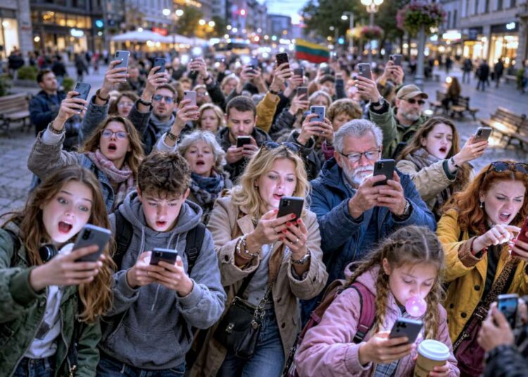 Pamišusi nuo mobilių telefonu žinučių minia