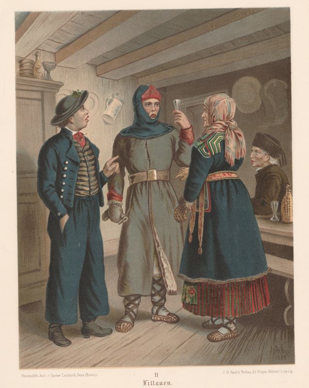 Mažosios Lietuvos lietuvininkai. Vokietija, Leipcigas, 1870 m. Dailininkas Albertas Kretšmeris (Albert Kretschmer) (1825 – 1891) 