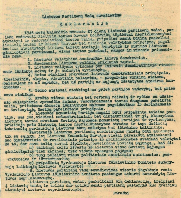 Partizanų leidinys „Laisvės Varpas“ 