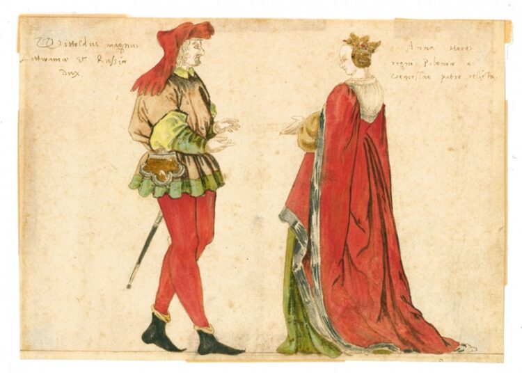 Lietuvos didysis kunigaikštis Vytautas Didysis ir jo žmona Ona. XV a. pab. – XVI a. prad. atvaizdas, saugomas Valdovų rūmų muziejuje