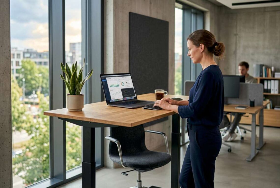 Sėdimo-stovimo tipo stalas