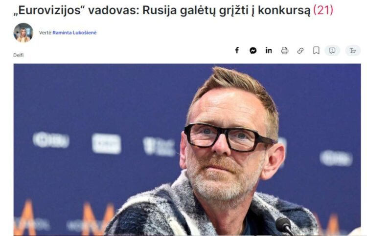 „Eurovizijos“ vadovas Martinas Grynas davė prieštaringų reakcijų sulaukusį interviu britų žiniasklaidai. Jis pareiškė, kad Rusija galėtų sugrįžti į „Euroviziją“