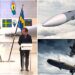Ukrainos ir Švedijos atstovai prie naikintuvų Gripen bei raketos Meteor iliustracija