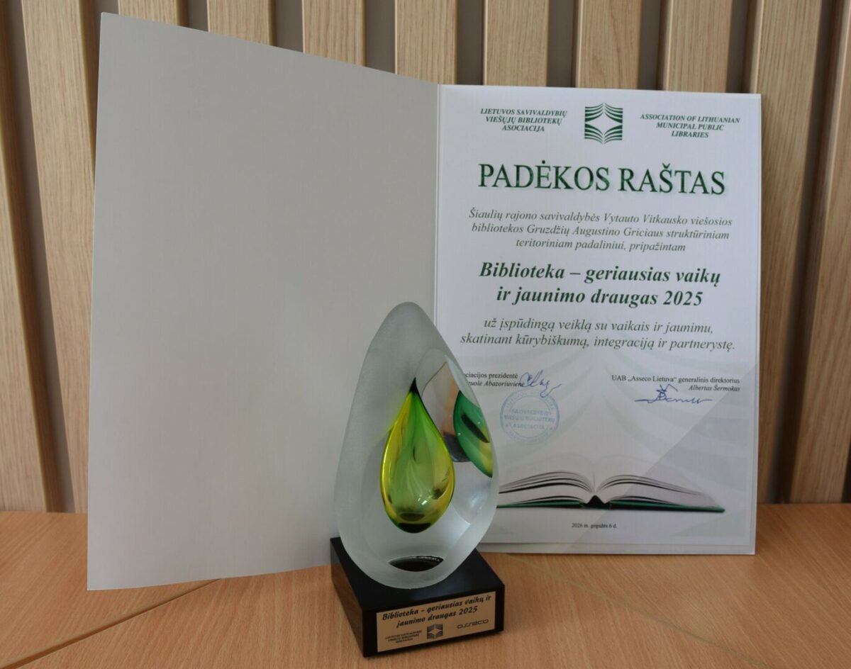 Padėkos raštas ir statulėlė 