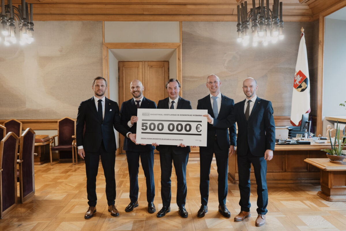 0,5 mln. eurų parama filantropiniam VU neliečiamojo kapitalo fondui | cr.vu.lt nuotr.