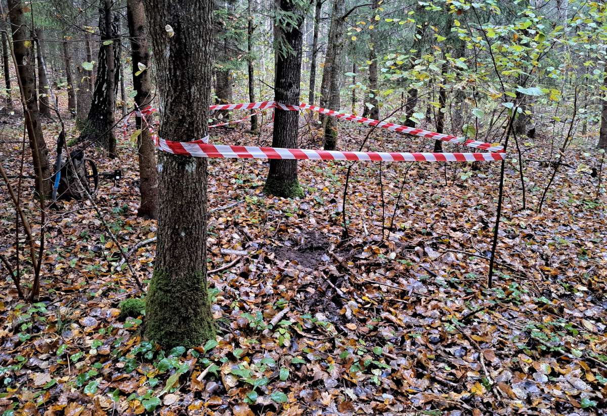 Aptverta pavojinga vieta, rasti sprogmenys