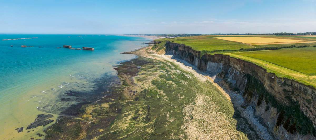 D dienos (D-day) išsilaipinimo paplūdimiai Normandijoje (Prancūzija)