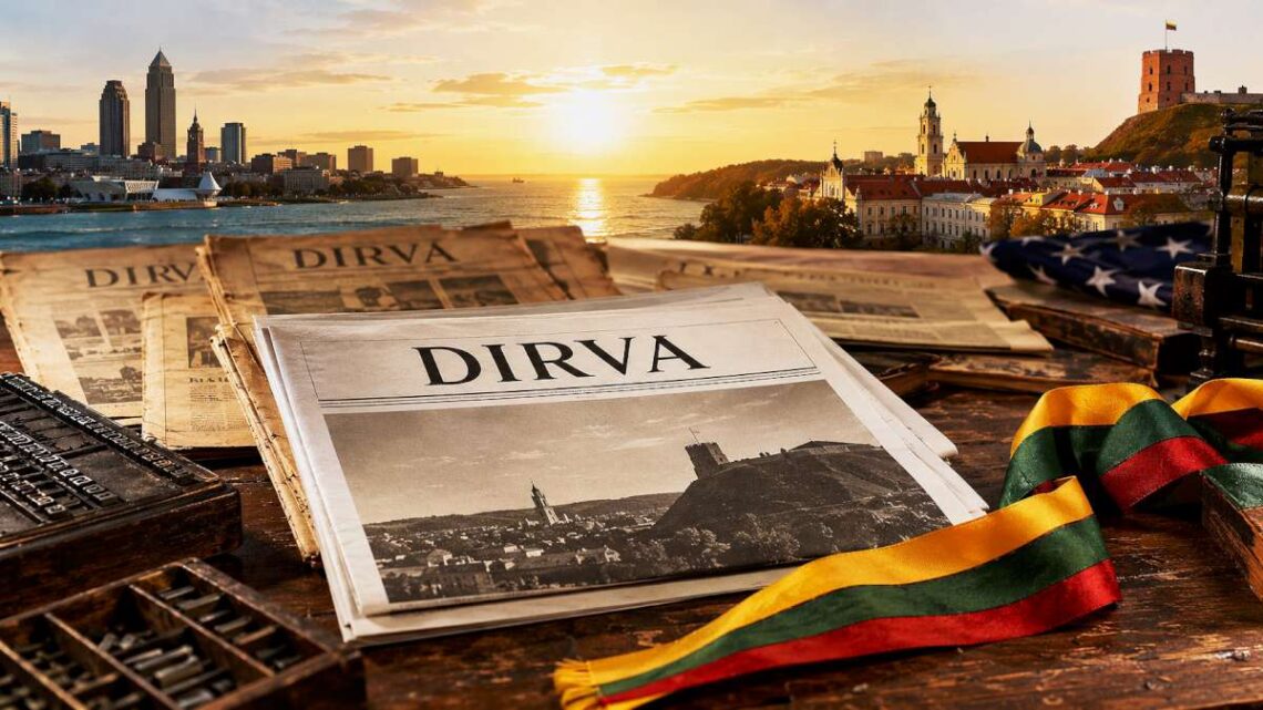 Atnaujinto JAV lietuvių laikraščio „Dirva“ leidybos patriotinė iliustracija