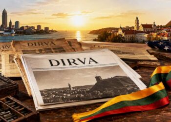 Atnaujinto JAV lietuvių laikraščio „Dirva“ leidybos patriotinė iliustracija