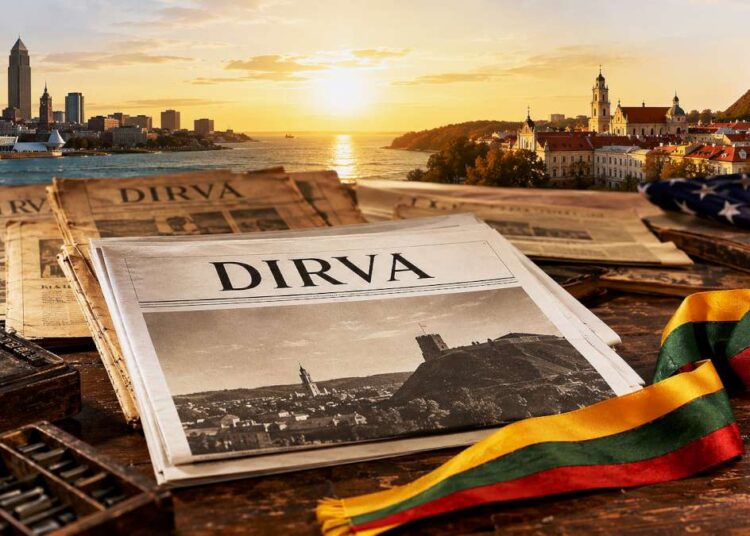 Atnaujinto JAV lietuvių laikraščio „Dirva“ leidybos patriotinė iliustracija