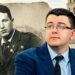Vytautas Sinica ir tarpukario Vilniaus lietuvis skautas Pranas Žižmaras Vilniaus Katedros aikštės fone