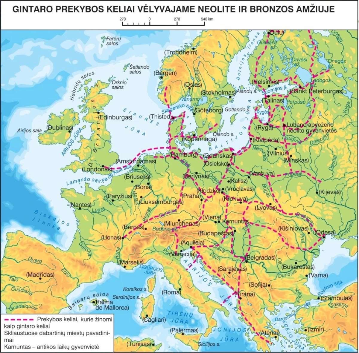 Gintaro prekybos keliai Europoje vėlyvajame neolite ir bronzos amžiuje