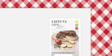 Pašto ženklas Lietuvos kulinarinis paveldas. Obuolių sūris