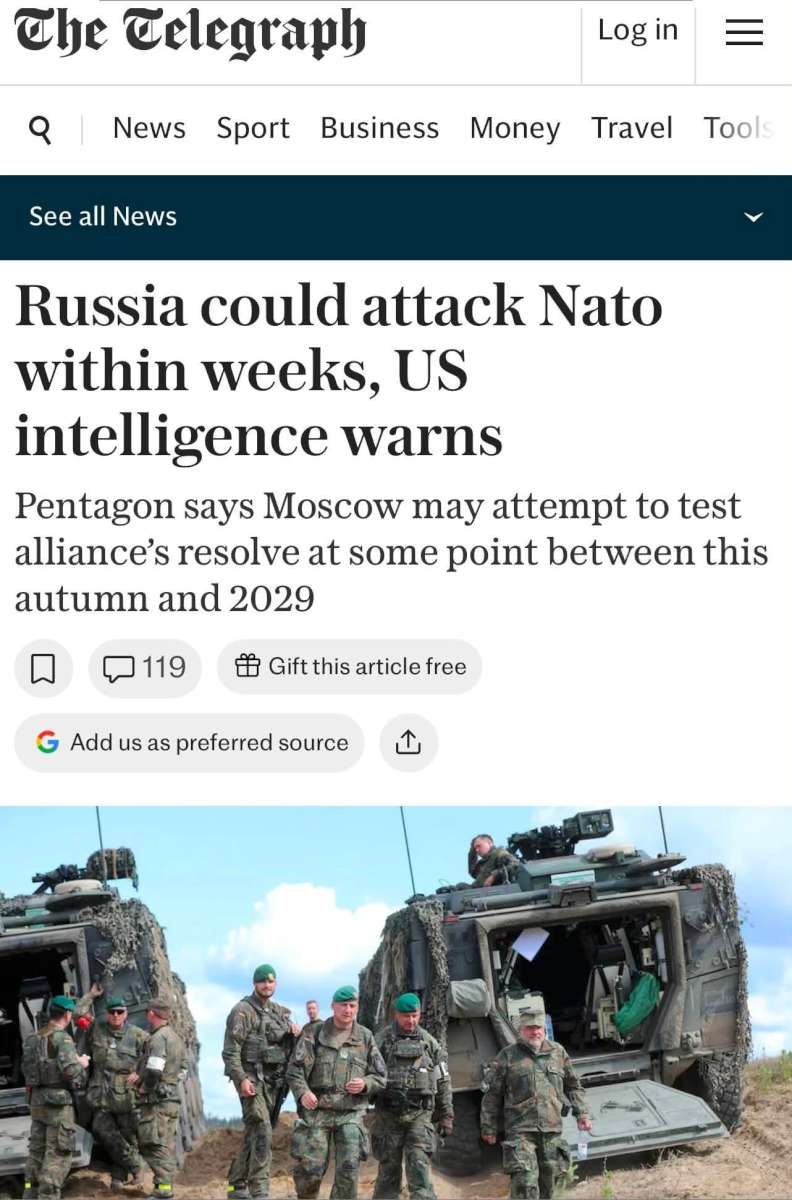 „The Telegraf“: Rusija gali pulti NATO...