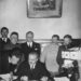 Molotovo–Ribbentropo paktas: V. Molotovas pasirašo Vokietijos ir SSRS sutartį, šalia – I. Ribbentropas ir J. Stalinas