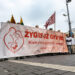 2025 m. „Žygio už gyvybę“ dalyviai Vilniuje su renginio plakatu