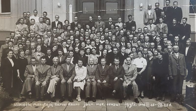 Mokytojų kursai Kaune 1940 m., kuriuose dalyvavo Vincas Dailidka 