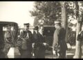 Prezidentas Antanas Smetona atvyksta į Karo mokyklos 10 metų sukaktuves ir XI-os laidos išleistuvių iškilmes. Karo mokyklos viršininkas plk. P. Jurgaitis sveikinasi su Prezidentu. Iš kairės kariuomenės štabo viršininkas gen. ltn. P. Kubiliūnas, štabo plk. A. Šova. Kaunas, 1929 m. spalio 6 d. Istorinė Lietuvos Respublikos Prezidentūra Kaune