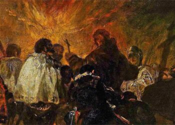 Francisco de Goya paveikslo „Inkvizicijos naktis“ fragmentas